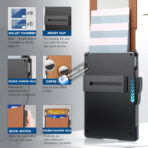 AirTag Wallet for Men - with Pop Up Aluminum Case Money Clip Slim Leather Slots Credit Card Holder RFID Blocking Bifold Minimalist Wallet - Image 2