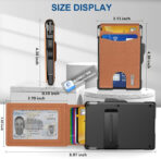AirTag Wallet for Men - with Pop Up Aluminum Case Money Clip Slim Leather Slots Credit Card Holder RFID Blocking Bifold Minimalist Wallet - Image 3