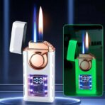 Multi-Functional Dual Flame Lighter with Colored Lights - Image 4