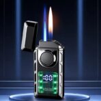 Multi-Functional Dual Flame Lighter with Colored Lights - Image 3